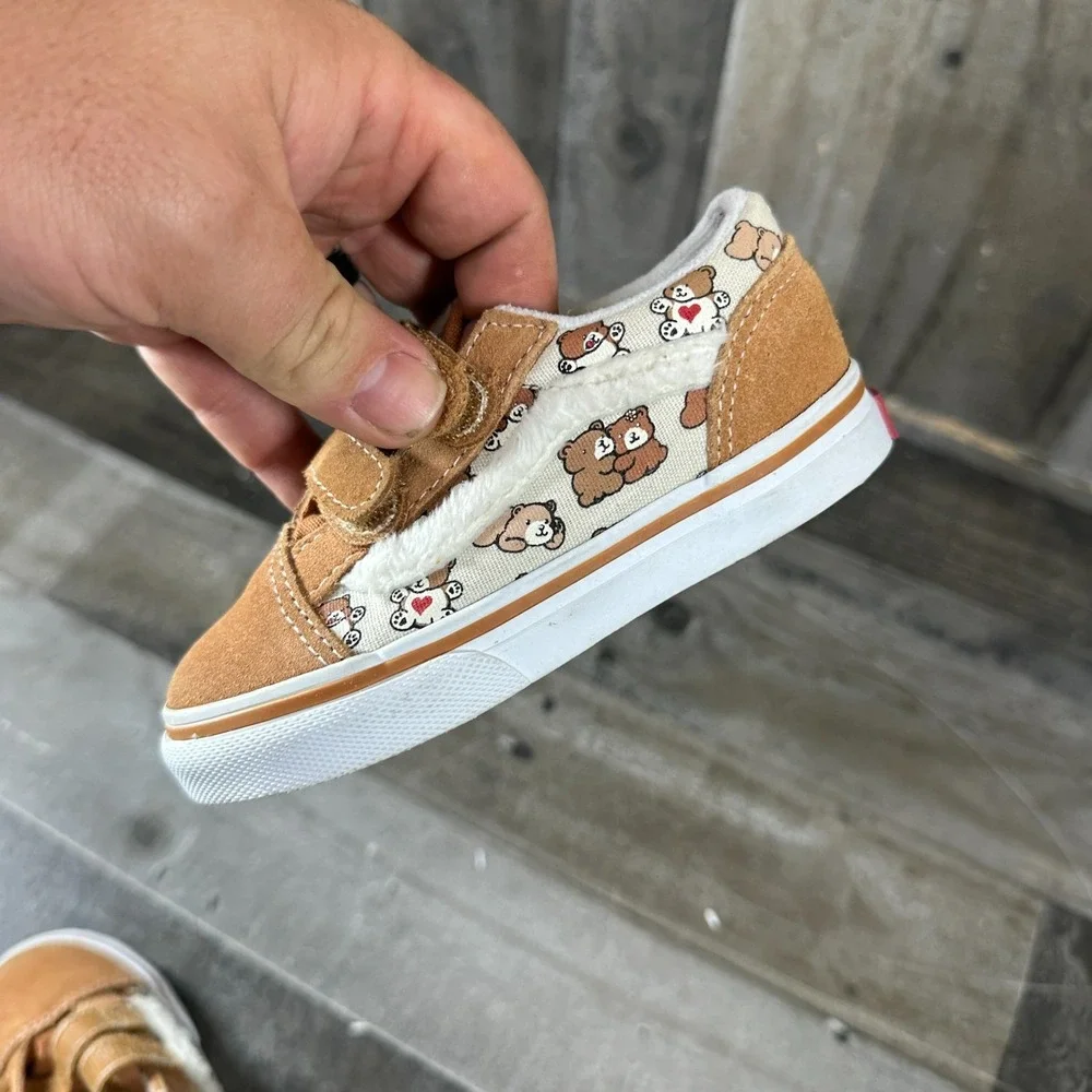 Vans Old Skool Bear Hugs Faux Fur Infant Boys Shoes Sz 7 TODDLER 7C